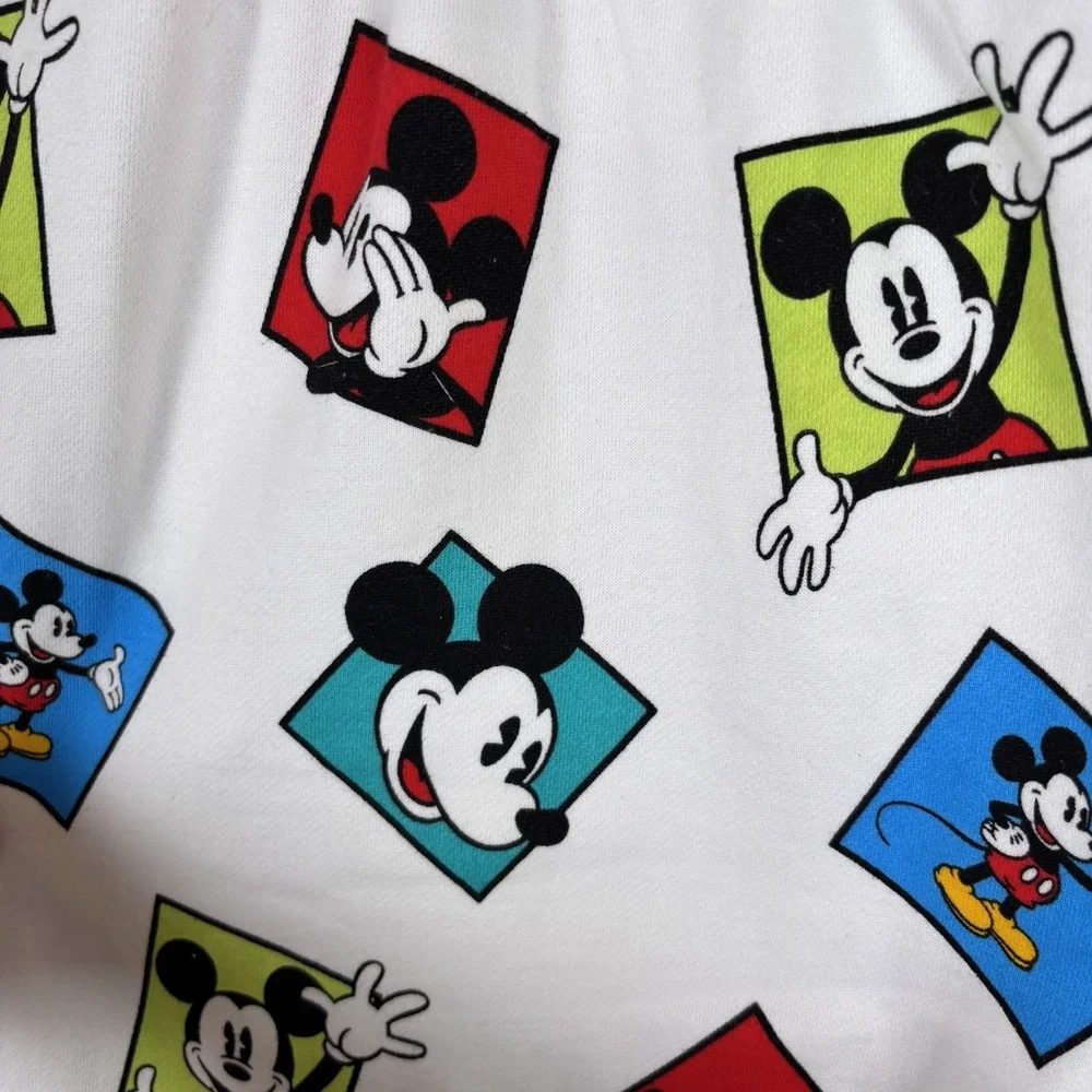 Disney Mickey Co Mickey Mouse‎ Sweat Pants Adult XL Jogger White Multicolored